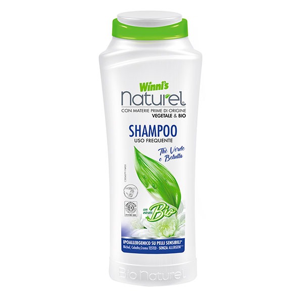 Winnis ekologiškas, drėkinantis plaukų šampūnas su žaliąja arbata 250 ml;